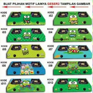 Sticker kompor 1 tungku dan 2 tungku keroppi