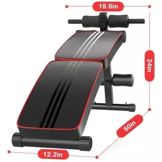 Papan Situp Mudah Dilipat Adjustable Kursi Fitnes Gym Sit Up Bench Press 2In1 Alat Olahraga Portable