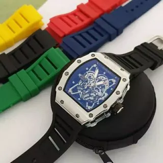 Jam Tangan Pria Ricard mile Bahan Rubber Tanggal Aktif - Jam Tangan Elegand Super Mewah -Jam Tangan Pria Terbaru