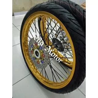 Velg Tdr Sepaket Satria Fu, Vixion, Ninja R, Ninja RR, Mx King, R15, Mega Pro, Cb 150 Velg Rakitan