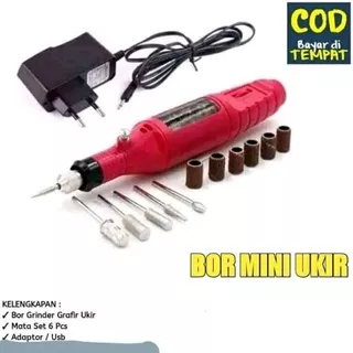 PROMO Mesin Mini Grinder Grafir Bor Potong Gerinda + adaptor DC