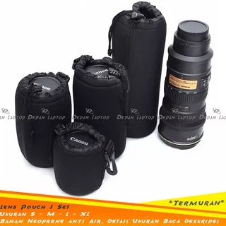 Lens Pouch Sarung Lensa Kamera 1 Set S M L XL Neoprene Murah Berkualitas