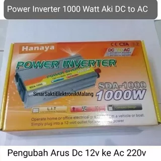 Power Inverter 1000 Watt DC to AC Pengubah Arus Aki DC 12v ke AC 220v 1000W W Perubah Arus Listrik Hanaya Malang