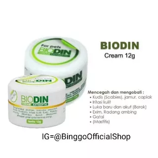 Biodin Cream Antiseptic Obat Jamur Scabies Kucing Anjing Kelinci / Salep jamur kucing anjing