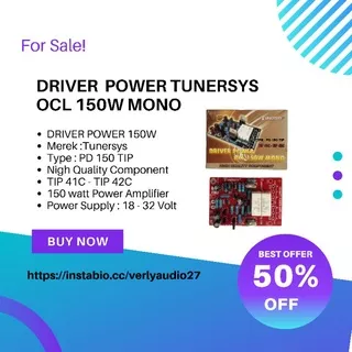 Driver Power OCL 150W Mono Kit Power 150 Watt Ocl 150 wat Power Amplifier 150 Watt Mono Tip 41 Tip 42