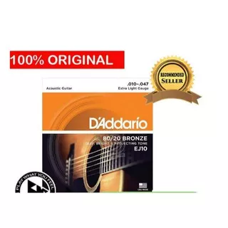 Senar gitar akustik - acoustik 80/20 bronze Daddario EJ10 -0.10 ORIGINAL