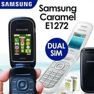 SAMSUNG FLIP LIPAT HP JADUL LIPET CARAMEL GT E 1272 MURAH COD HANDPHONE DUOS DUAL SIM DUA SIM CARD