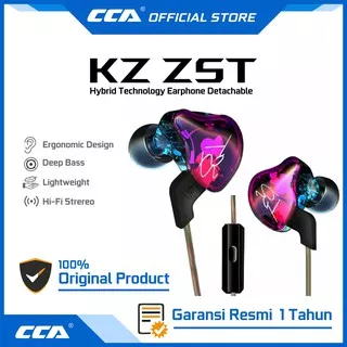 KZ ZST with Mic 1DD+1BA Hybrid Technology Earphone Detachable In Ear Monitor