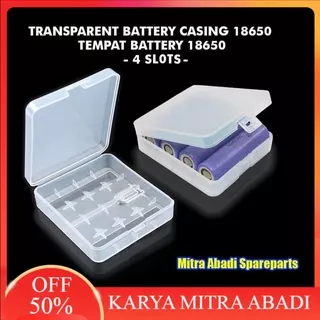 Kotak Tempat Baterai / Battery Box Case 4 Slots 18650 Transparent