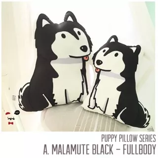 Puppy Pillow - ALASKAN MALAMUTE - BLACK - FULLBODY