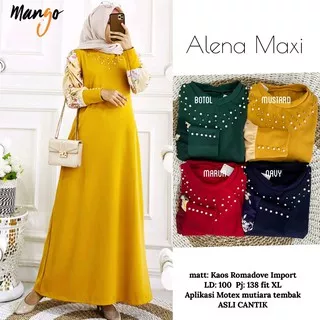Gamis Kaos Import Mutiara PREMIUM MOTIF BUNGA Jiso Maxi 2 by Valent Hijab Fashion Solo