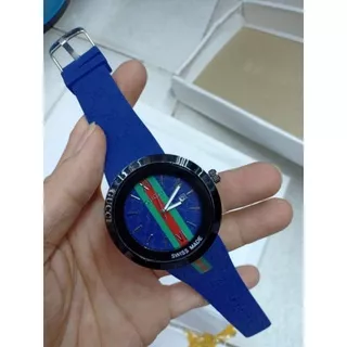 JAM TANGAN WANITA GUCC1 BENDERA DATE RUBBER SEMI PREMIUM