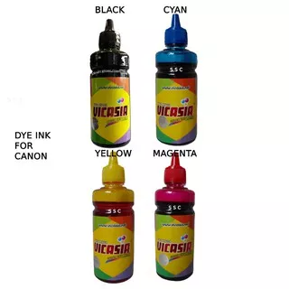 Tinta Printer CANON Botolan Refill Bulky Infus VICASIA Black Cyan Magenta Yellow B/C/M/Y 100ml
