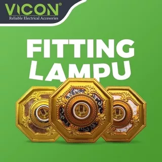 vicon fitting lampu hias fiting plafon terminal kuningan