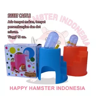sweet mainan rumah kandang hamster CASTLE / KASTIL HAMSTER 3 in 1  /tempat Minum 3in1 /rumah hamster 3in1