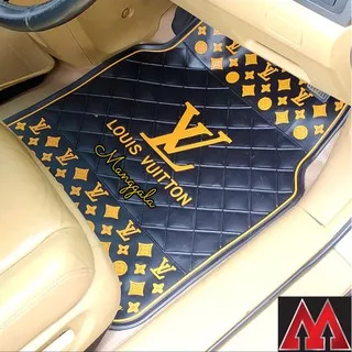 Karpet Mobil LV Hitam Logo Coklat