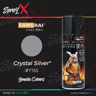 SAMURAI PAINT YAMAHA CRYSTAL SILVER Y155 / PERAK METALIK #Y155 400ML - CAT AEROSOL KUALITS KOMPRESOR