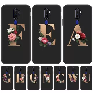 OPPO A8 A7 A5S A37 A5 A52 A9 F11 Pro F9 Realme 5 C11 Soft 26 Alphabet Flowers Couple Cover Anti-fall back cover