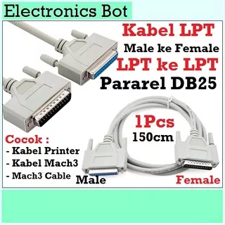 [EBS] Kabel Data Printer Pararel Mach3 LPT DB25 Male Female 1.5 meter 1.5m Breakout CNC Konektor