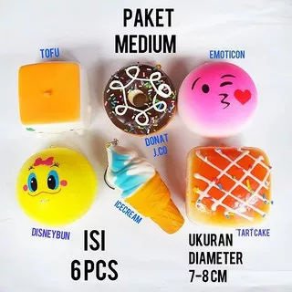 Paket Squishy Medium 6 pcs Murah/ Squishy/ Slime