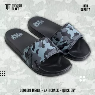 Moral Flat Official- Sandal Casual-Black Army Series