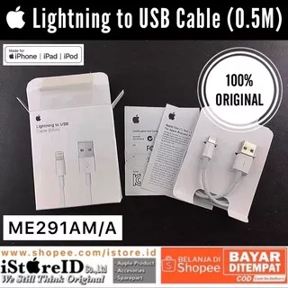 LIGHTNING TO USB CABLE (0.5M) ME291AM/A ORIGINAL | KABEL CHARGER SYNC PENDEK FOR IPHONE 13 12 11 MINI PRO MAX XR XS X 8 PLUS 7 6S IPAD IPOD AIRPODS IMAC