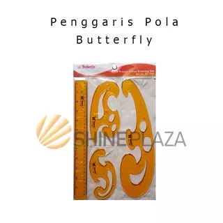 Penggaris Pola Baju - Mal Pola French Curve Butterfly Set BT-740