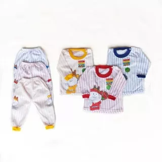 Setelan Baju Bayi Baseball Katun Adem Panjang