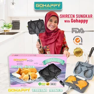 Cetakan Kue Bungeopppang TAIYAKI WAFFLE MAKER GH-C55 Anti lengket Loyang Wafel pan bentuk 2 ikan