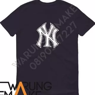 KAOS BAJU FASHION BRANDED NEW YORK YANKEES NY LOGO PRIA WANITA COMBED 30S