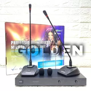 Mic Wireless Podium - Conference Anysong PMM 1002 Original 2 Mic Meja