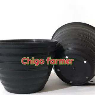 pot tanaman/pot bunga/pot plastik tawon hitam uk 21cm