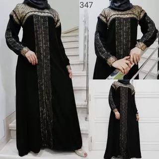 New Abaya Gamis Maxi Dress Arab Saudi Bordir Zephy Turki Haji Umroh Dubai Turkey 347