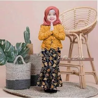 Rdr kid shireen batik setelan kebaya brukat anak umur 4 5 6 tahun dress anak kutubaru modern cantik