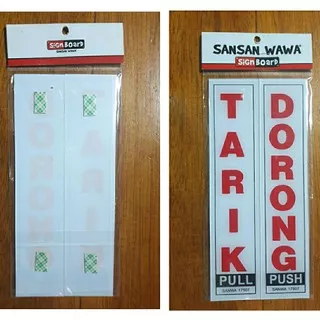 Tempelan Stiker sticker Tarik Dorong Sansan Wawa 1 set untuk di pintu kaca dll