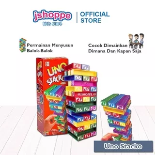 JSHOPPE PROMO Uno Stacko + Free Uno Card / Mainan Uno Stacko Gratis Uno Card / Mainan Anak Uno Stacko / Kartu Uno