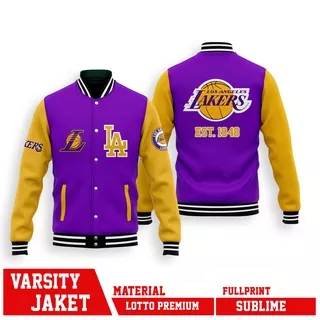 JAKET BOMBER VARSITY LAKERS BASKET BALL NBA Los Angeles