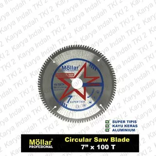 Mata Gergaji Mitre Saw 7 x 100T Mollar TCT Aluminium Circular Saw Blade 7 Inch Mata 100