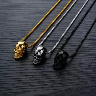 Brand new titanium steel skull pendant necklace,punk style men`s stainless steel pendant necklace.