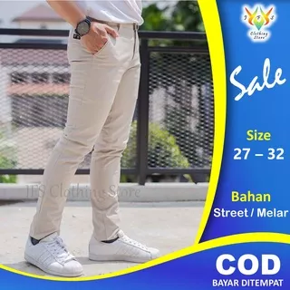 Celana Chino Chinos Levis Slim Fit Lepis sobek strit Panjang Pria Cowok Reguler Murah Cream