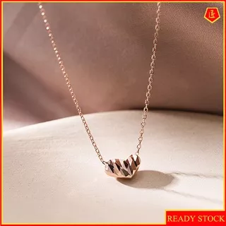 [Ready Stock]925 Silver Heart-Shaped Necklace Simple Temperament Rose Gold Pendant