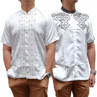 Oppa Style Shop PREMIUM BAJU KOKO MUSLIM LENGAN PENDEK HIGH QUALITY KEMEJA MUSLIM RAMADHAN