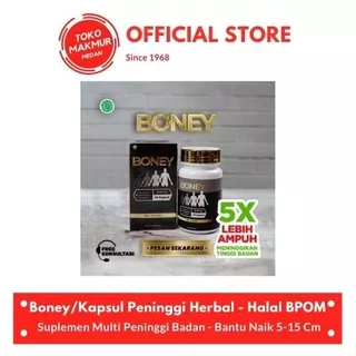 BONEY KAPSUL PENINGGI HERBAL/ NAIK 5-15 CM/ BANTU TINGGIIN BADAN - HERBAL BPOM 100% ASLI ORIGINAL