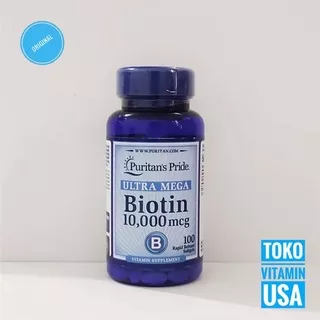 Puritan`s Pride Biotin 10,000 mcg isi 100 Softgels Puritan Biotin 10000mcg