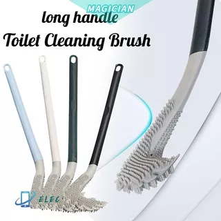 MAGIC Household Silicone Toilet Brushes Feather Shape Wall-Mounted Long Handle Toilet Cleaning Brush Cleaning Tool for Bathroom Home Corner Cleaning Brush Bendable Brush Head/Multicolor