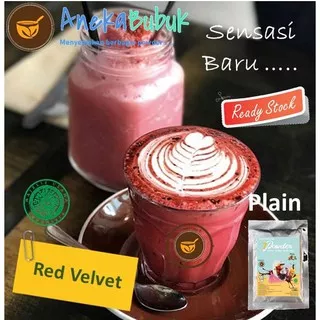 BUBUK MINUMAN PLAIN RED VELVET 1KG - SERBUK MINUMAN RASA RED VALVET 1KG - RED VELVET POWDER DRINK