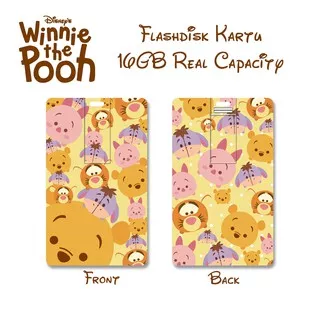 USB Flashdisk Kartu Custom Disney Winnie The Pooh Print Bolak Balik