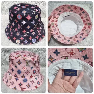 Topi LV Bucket Nylon Lovelygram Bob Hat IMPORT QUALITY