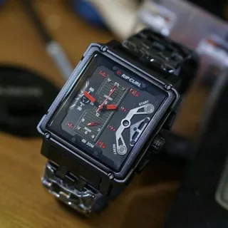 Jam Tangan Pria Ripcurl Kotak Crono Dan Tanggal Aktiv Diameter 4,5CM Stainless Stell