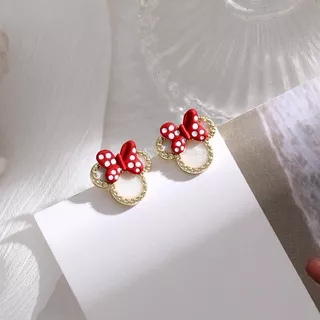 Red Bow Earrings No Hole Ear Clips Lovely Clip On Earring Without Piercing Minimalist Earrings D229